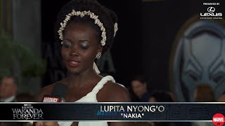 "Nakia" Luoita Nyong'o on Her Character' s Arc | Marvel's Black Panther Wakanda Forever Red Carpet