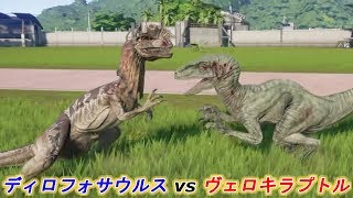 ヴェロキラプトルvsディロフォサウルス【ジュラシックワールドエボリューション】