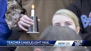 Claxton community holds a candle light vigil for teacher who dies in car accident