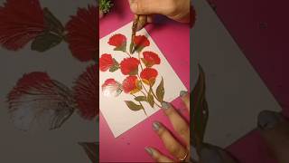 Beautiful Red Colour Acrylic Flower Painting Art 🎨🎨 #shorts #art #shorts #viralvideo