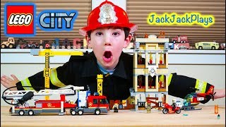 Lego City Firefighter Pretend Play! Fire Trucks and Fire Brigade Sets | JackJackPlays