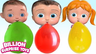 Teach Colors with Balloons Song - BillionSurpriseToys Nursery Rhymes, Kids Songs