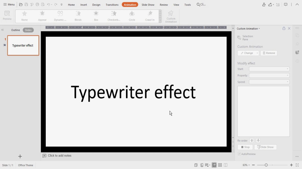 Typewriter Effect Wps Presentation Youtube