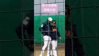 練習の合間にくっつく佐々木朗希と宮城大弥#shorts