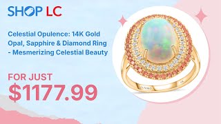 Luxoro 14K Gold Opal, Sapphire \u0026 Diamond Ring (Size 7) 4.50 ctw