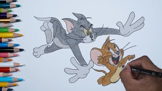 Cara Menggambar dan Mewarnai Kartun Tom & Jerry Mudah | How to easy Draw Tom & Jerry