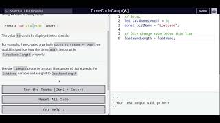 Lesson 32 | Basic JavaScript | Find the Length of a String