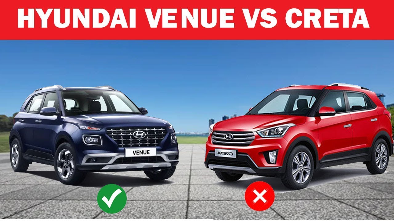 Comparison : Hyundai Venue Vs Creta Diese | Auto Advice - YouTube