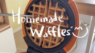 김언니의 하루:)/ Homemade waffels! 와플 반죽으로 와플을 구웠어요!/레꼴뜨 스마일베이커 와플메이커로 와플 만들기.