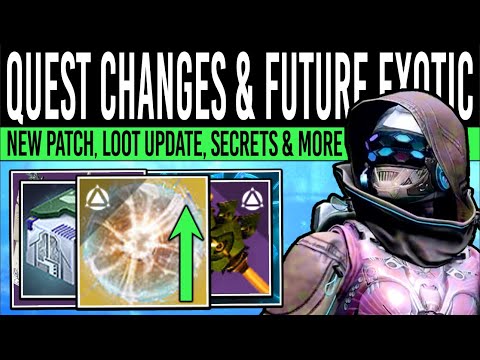 Destiny 2: EXOTIC QUEST AND FUTURE SECRET UPDATE! Patch CHANGES, Hidden Mission, Exotic Creation, More