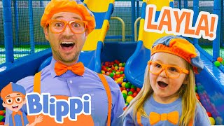 Download Blippi & Layla Have a Slide Race in an Indoor Playground! | Blippi Full Episodes mp3