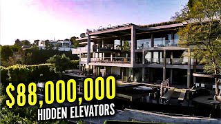 Luxury House Tour : Touring an 88 million dollar Bel Air mansion with a secret car elevator