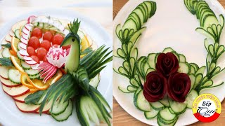 Easy and Beautiful salad decoration / 5 Super Salad Decoration ideas / Tomato & cucumber decoration