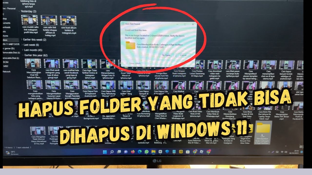 Cara Hapus Folder Yang Tidak Bisa Dihapus Di Windows 11 - YouTube