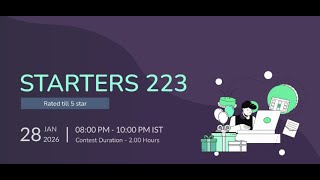 Deleting Substrings Codechef Solution || Starter 223 Contest Solution #codechef #coding #python