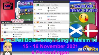 Prediksi Bola Malam Ini 15 - 16 November 2021/2022 Kualifikasi Piala Dunia Eropa Scotland vs Denmark