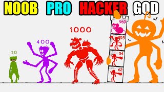 NOOB vs PRO vs HACKER vs GOD in Number.io Stick Tower Defense