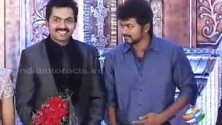 Vijay at Karthi's wedding reception