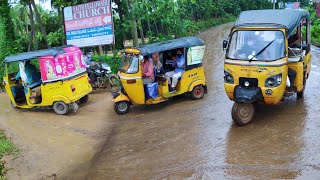 Share Auto Rikshaw :  Diversion Mud Roads Auto Driving | Passenger Auto | Auto Videos