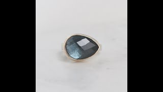 Jamie Joseph Checkerboard Cut Moss Aquamarine Ring