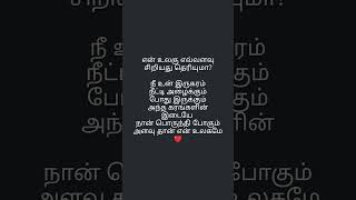 என் உலகு எவ்வளவுசிறியது தெரியுமா?நீ உன் இருகரம்நீட்டி அழைக்கும்போது இருக்கும்அந்த கரங்களின்இடையே