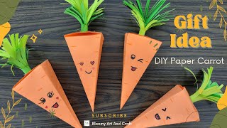 How to make paper carrot | origami carrot | DIY paper craft | carrot gift box | gift ideas