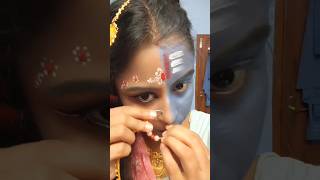 🙏 Lord Shiva \u0026 Parvati Mata makeup tutorial 🌸 mahadev ll ardhanariswar #shorts #makeup #mahadev