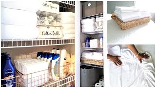 NEW! How To Organize A Small Linen Closet | Organization Tips \u0026 Tour