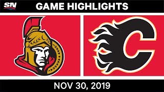 NHL Highlights | Senators vs. Flames – Nov. 30, 2019