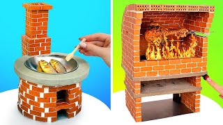 Mini Crafts For Mini Food || DIY Stove And Oven From Mini Bricks