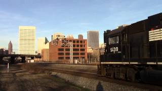 NS GE21 with a RARE GP38AC heading back to Industry Yard 12/26/13