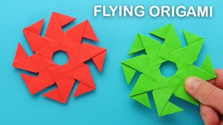Easy paper crafts for fun. Flying origami. Paper Ninja Star