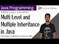 Multi Level and Multiple Inheritance in Java || Lesson 40 || Java Programming || Learning Monkey ||