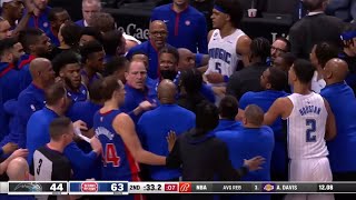 Orlando Magic vs Detroit Pistons fight (2022 NBA)