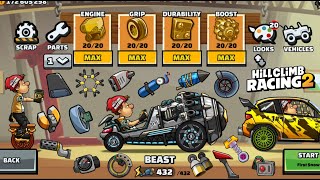 BEAST with all parts at MAX LEVEL - Hill Climb Racing 2