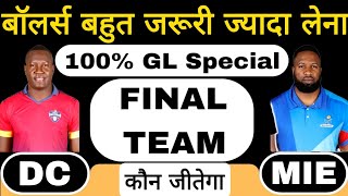 DC vs MIE dream11 team of today match | DC vs MIEVdream11 team