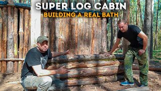 Bushcraft shelter building, super log cabin, russian bushcraft, forest house