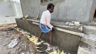 Techniques Of House Front Platform Wall Plastering Techniques Easy and fastest construction properly