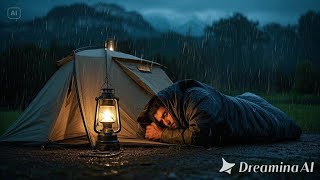 SOLO CAMPING HEAVY RAIN - HIKING IN LONG HEAVY RAIN NON STOP - ASMR #0018