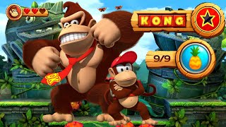 Donkey Kong Country Returns HD 1-1 Jungle Hijinxs 100% Guide - ALL KONG Letters \u0026 Puzzle Pieces!