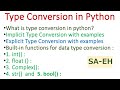 Type conversion in Python | Implicit and Explicit type conversion | Type casting in Python | CBSE
