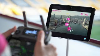 5G x ドローン！スタジアムから神戸市内を遠隔旅行