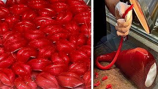 How to make 300 Lips Candy…Amazing Handmade Candy - Japanese Street Food - PAPABUBULE