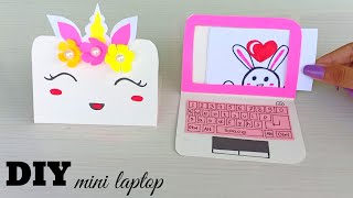 How to make paper laptop / DIY Miniature laptop / Origami laptop /Paper crafts /Origami paper craft