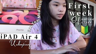 First week of online class + iPAD Air 4 Unboxing ✨ | med student | Erika Luy