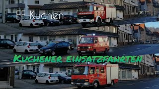 [EINSATZFAHRT] LF 16/12+MTW+LF 8/6 Feuerwehr Kuchen zu Brandmeldeanlage