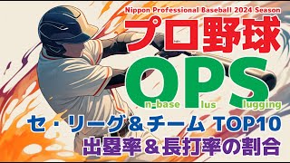 2024年シーズン、NPB、プロ野球、OPS、セ・リーグ＆チーム、TOP10、出塁率＆長打率の割合