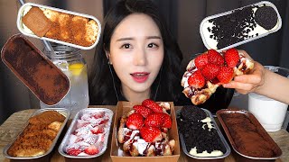 ASMR WHIPPED CREAM STRAWBERRY AND OREO CHOCOLATE CAKE MUKBANGㅣEAT ONE EVERY 30 SECONDS