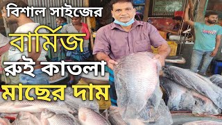 বার্মিজ রুই এবং কাতলা মাছের পাইকারী খুচরা মূল্য  | Wholesale fish market Dohar Nababganj