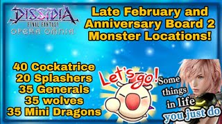 DFFOO Global: Late February 2020 and Anniversary Board 2 Chocoboard Panel Monster Locations